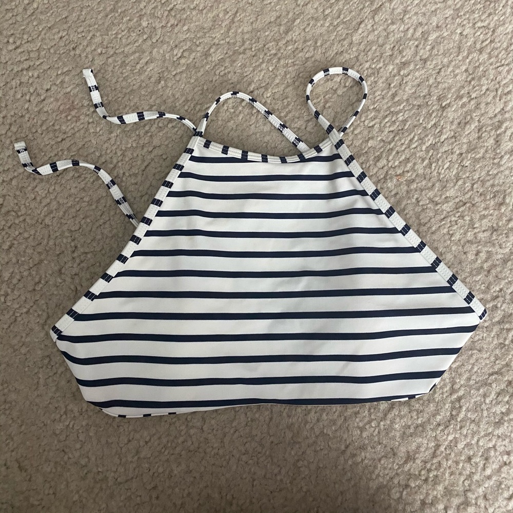 striped halter bikini top